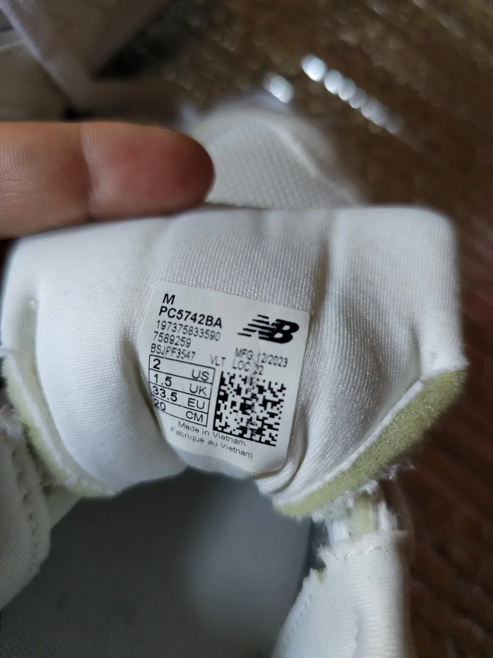 New Balance Kids Cream/White Sneakers with Pink Accents